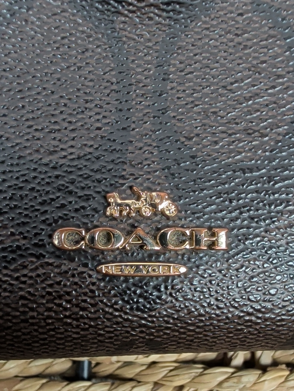 Coach Women's Brown/Black Signature Small Wallet - Picture 3 of 8